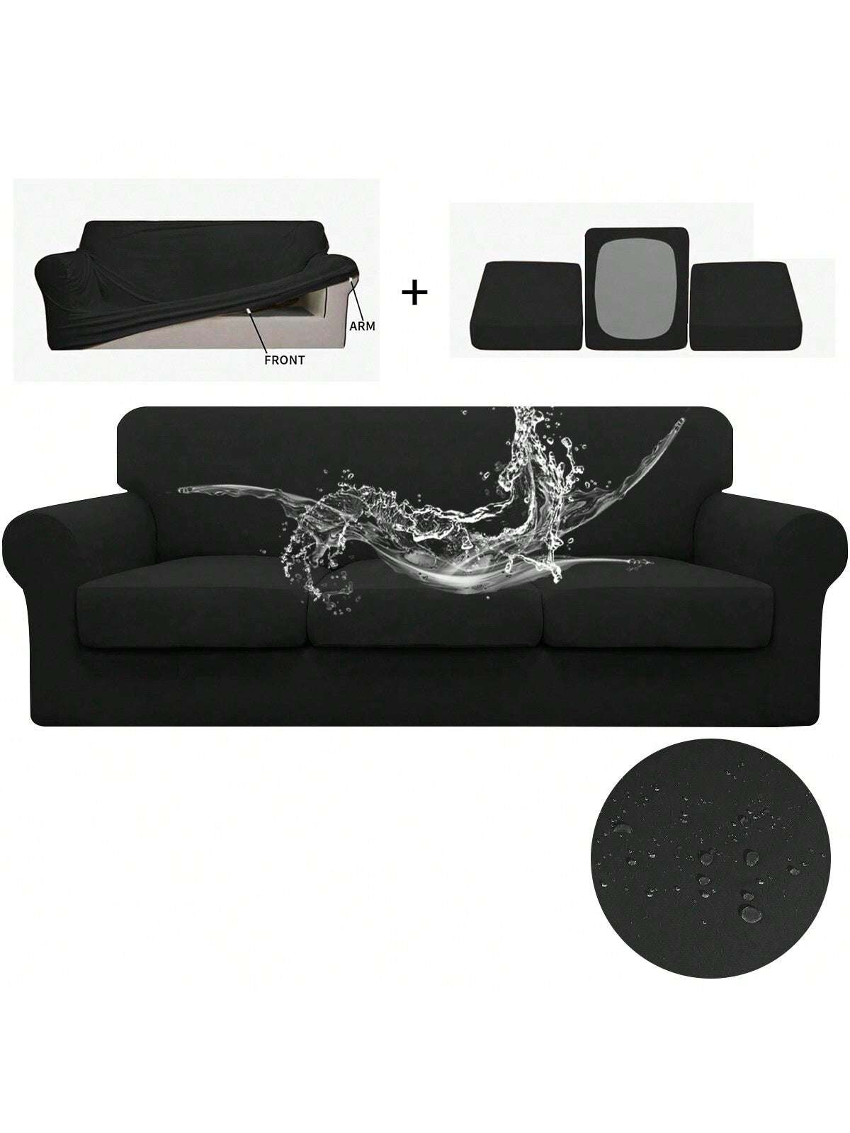 1Set Milk Silk Stretch Dustproof & Anti-Scratch Sofa & Seat Cushion Cover