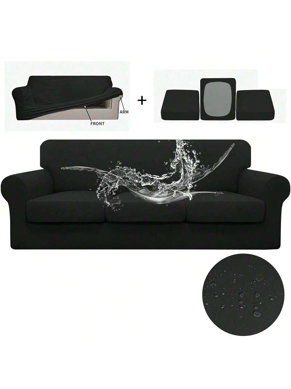 1Set Milk Silk Stretch Dustproof & Anti-Scratch Sofa & Seat Cushion Cover