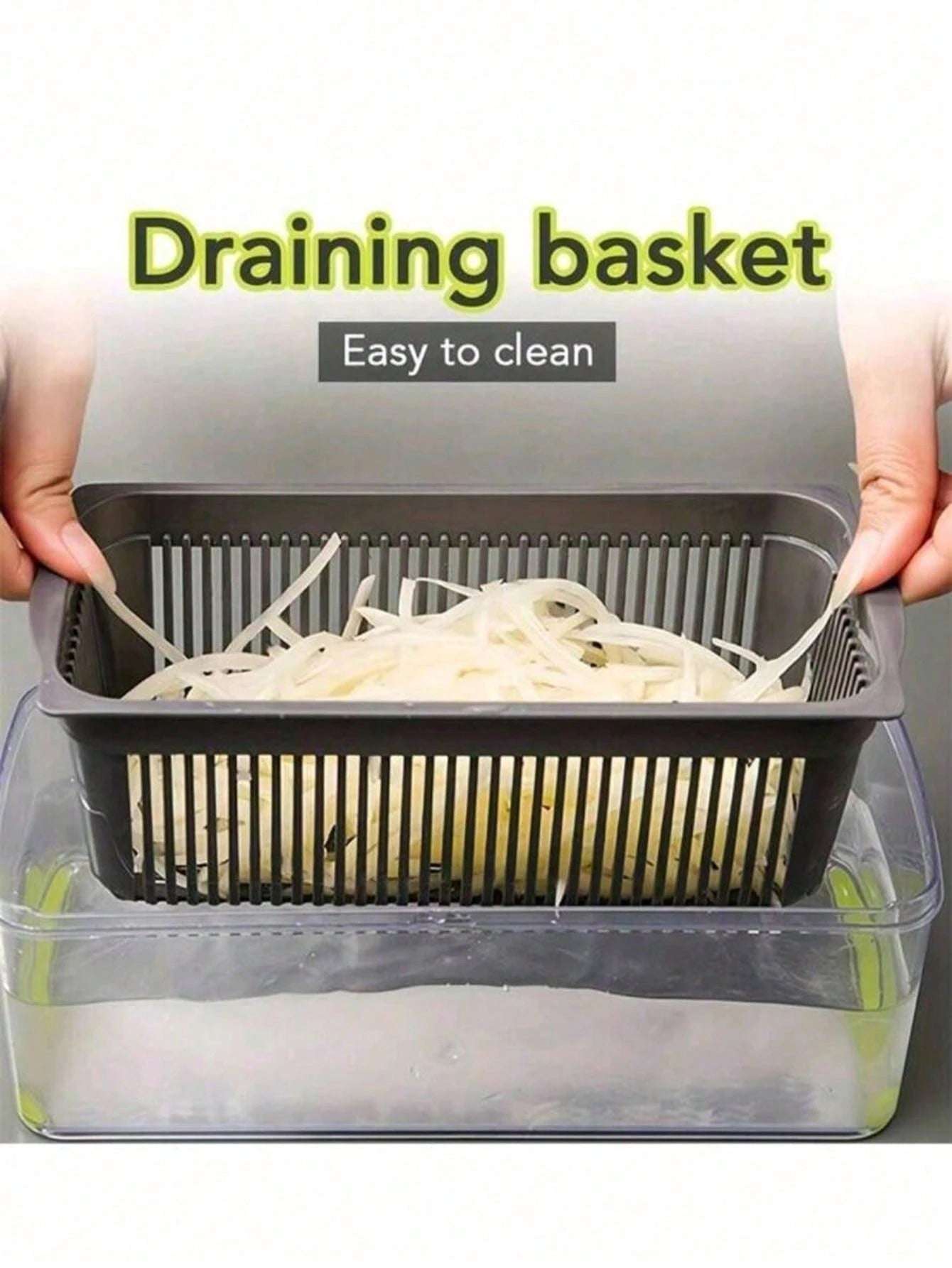 16Pcs/Set, Vegetable Chopper, Multifunctional Fruit Slicer, Manual Food Grater, Vegetable Slicer, Cutter with Container, Onion Mincer Chopper, Household Potato Shredder, Kitchen Stuff, Kitchen Gadgets, Dorm Essentials