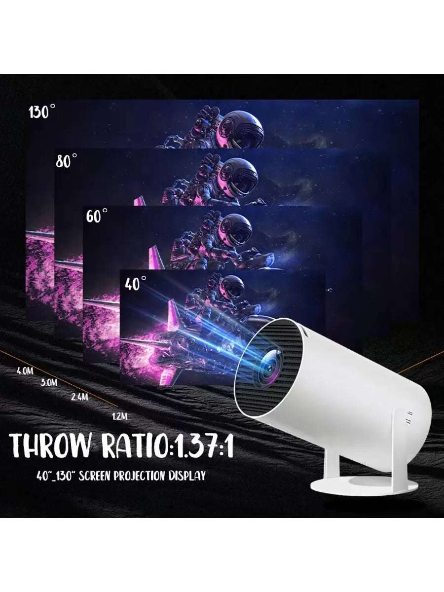 Office Projector with Android System and 4K High Definition, Home Intelligent High-Definition Projector, Portable Projector, Supporting 1080P Full High Definition, Equipped with Wireless Screen Projection and Automatic Keystone Correction Functions, Outdoor Projector That Can Rotate 180°, Capable of Connecting to Wifi and Bluetooth, and Able to Be Connected to Mobile Phones, Computers and so On.