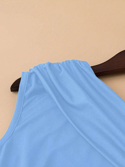INAWLY Women'S Casual Plain Ruched Camisole and Shorts 2 Piece Set