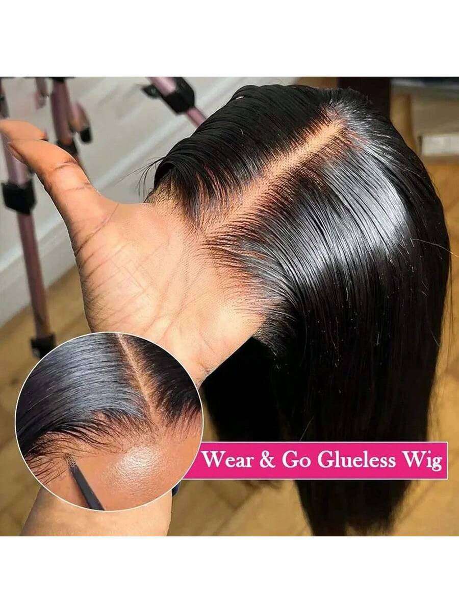 40 50 Inch 250% Density Put on and Go Glueless Wigs 13X4 13X6 HD Transparent Bone Straight Lace Front Wigs Human Hair Pre Plucked Pre Cut All Ready Glueless Ear to Ear Lace Front Wigs Human Hair for Women Wear and Go Glueless Wig for Beginner Human Affordable Wear & Go Wigs