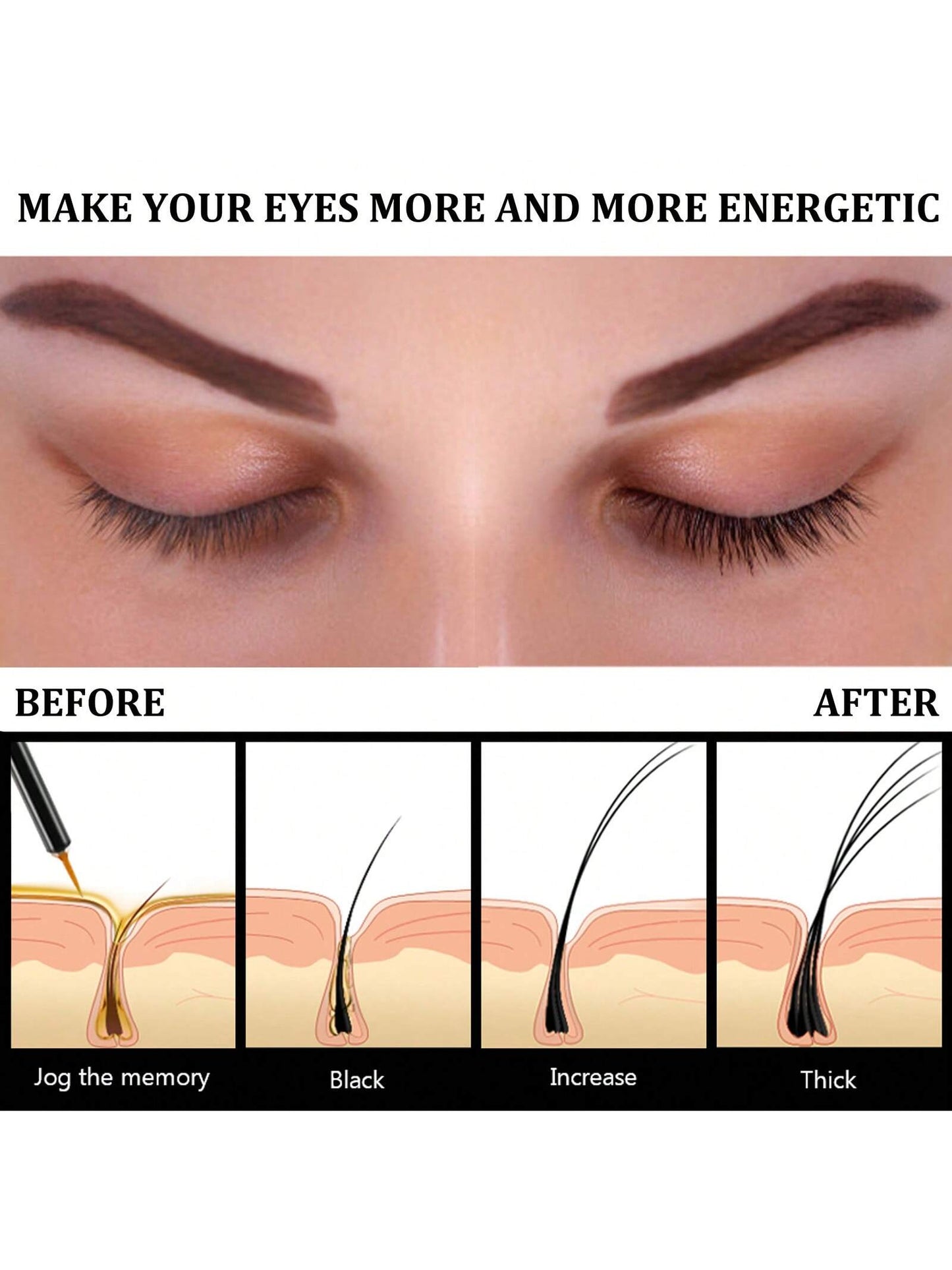 EELHOE Eyelash Growth Serum - Promotes Eyelash Growth, Helps Create Thicker, Longer, Darker Eyelashes and Brows,Mascara Natural Length, Jet-Black Thick Curl Lashes, Waterproof and Non-Smudge-Free Long-Lasting Mascara