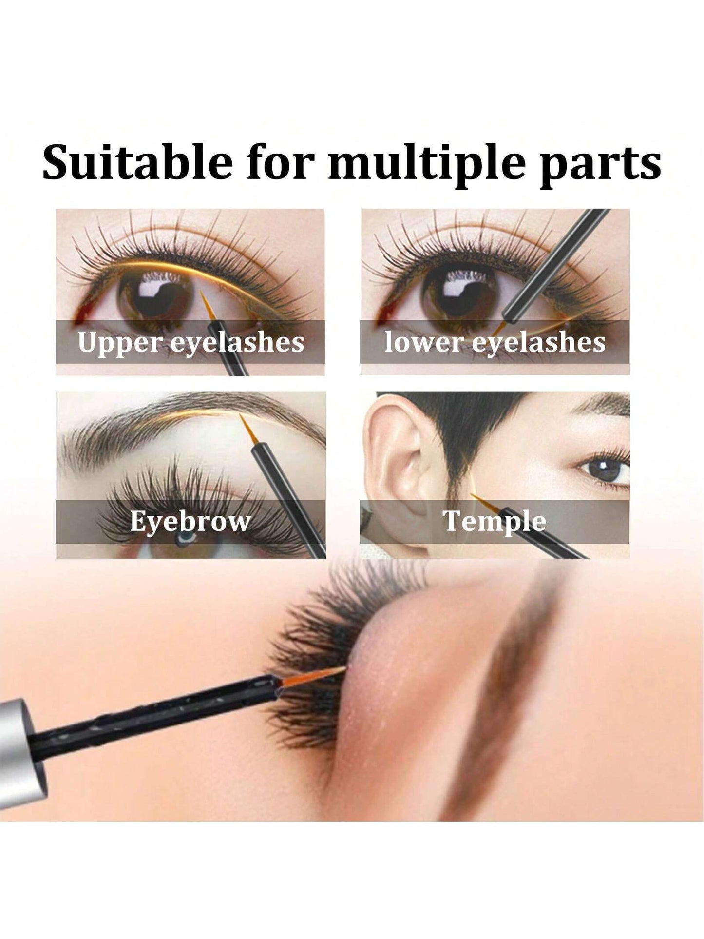 EELHOE Eyelash Growth Serum - Promotes Eyelash Growth, Helps Create Thicker, Longer, Darker Eyelashes and Brows,Mascara Natural Length, Jet-Black Thick Curl Lashes, Waterproof and Non-Smudge-Free Long-Lasting Mascara
