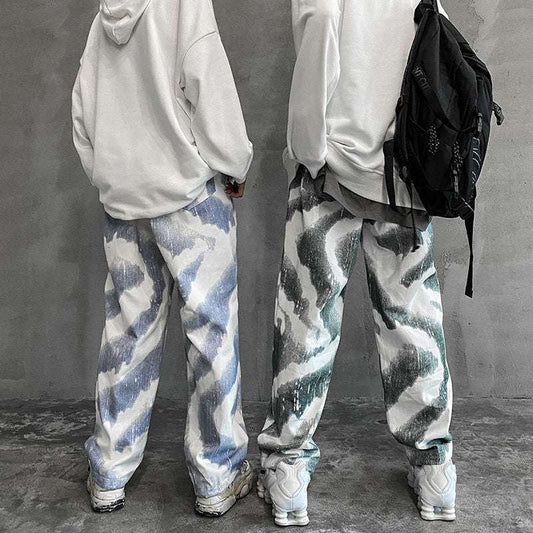 Overalls Men's National Tide High Street Pants Drape Mopping Wide Leg Pants High Street Boys Wear