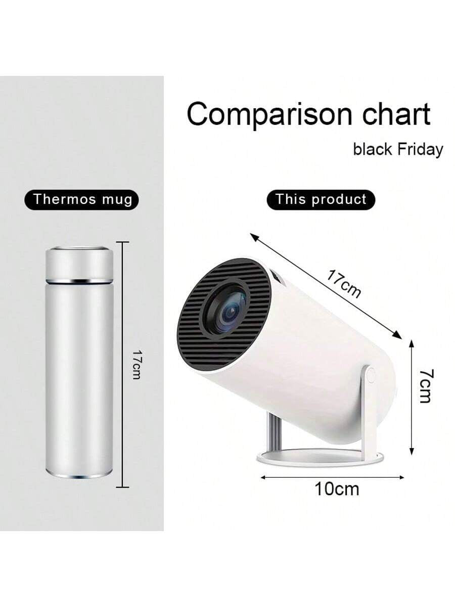 Office Projector with Android System and 4K High Definition, Home Intelligent High-Definition Projector, Portable Projector, Supporting 1080P Full High Definition, Equipped with Wireless Screen Projection and Automatic Keystone Correction Functions, Outdoor Projector That Can Rotate 180°, Capable of Connecting to Wifi and Bluetooth, and Able to Be Connected to Mobile Phones, Computers and so On.