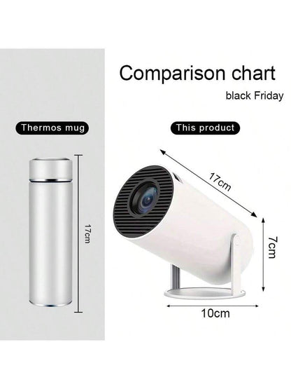Office Projector with Android System and 4K High Definition, Home Intelligent High-Definition Projector, Portable Projector, Supporting 1080P Full High Definition, Equipped with Wireless Screen Projection and Automatic Keystone Correction Functions, Outdoor Projector That Can Rotate 180°, Capable of Connecting to Wifi and Bluetooth, and Able to Be Connected to Mobile Phones, Computers and so On.