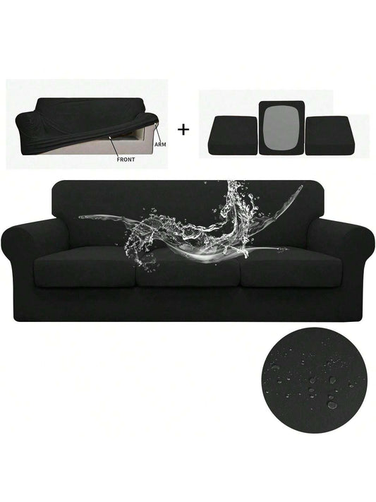 1Set Milk Silk Stretch Dustproof & Anti-Scratch Sofa & Seat Cushion Cover