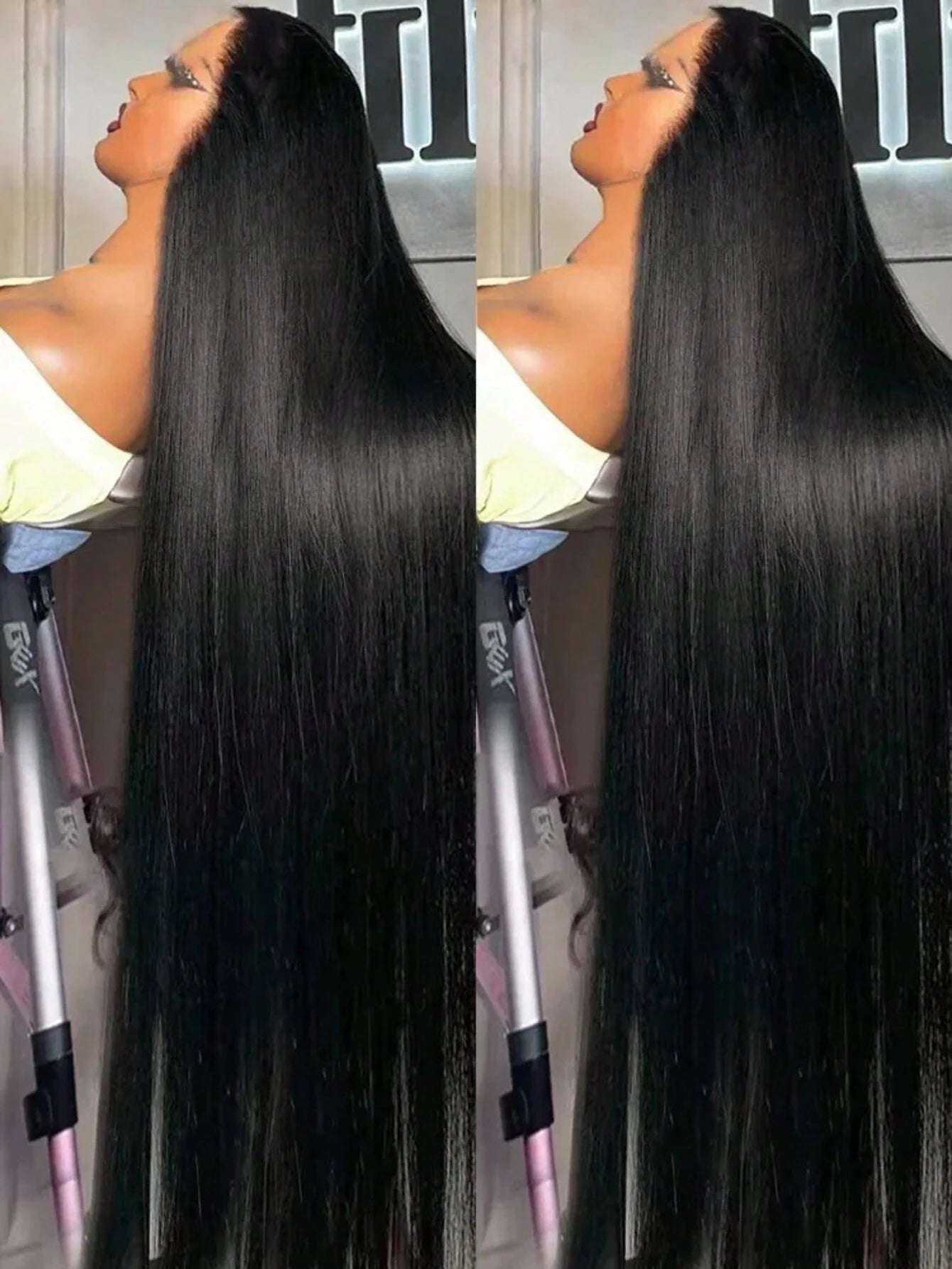40 50 Inch 250% Density Put on and Go Glueless Wigs 13X4 13X6 HD Transparent Bone Straight Lace Front Wigs Human Hair Pre Plucked Pre Cut All Ready Glueless Ear to Ear Lace Front Wigs Human Hair for Women Wear and Go Glueless Wig for Beginner Human Affordable Wear & Go Wigs