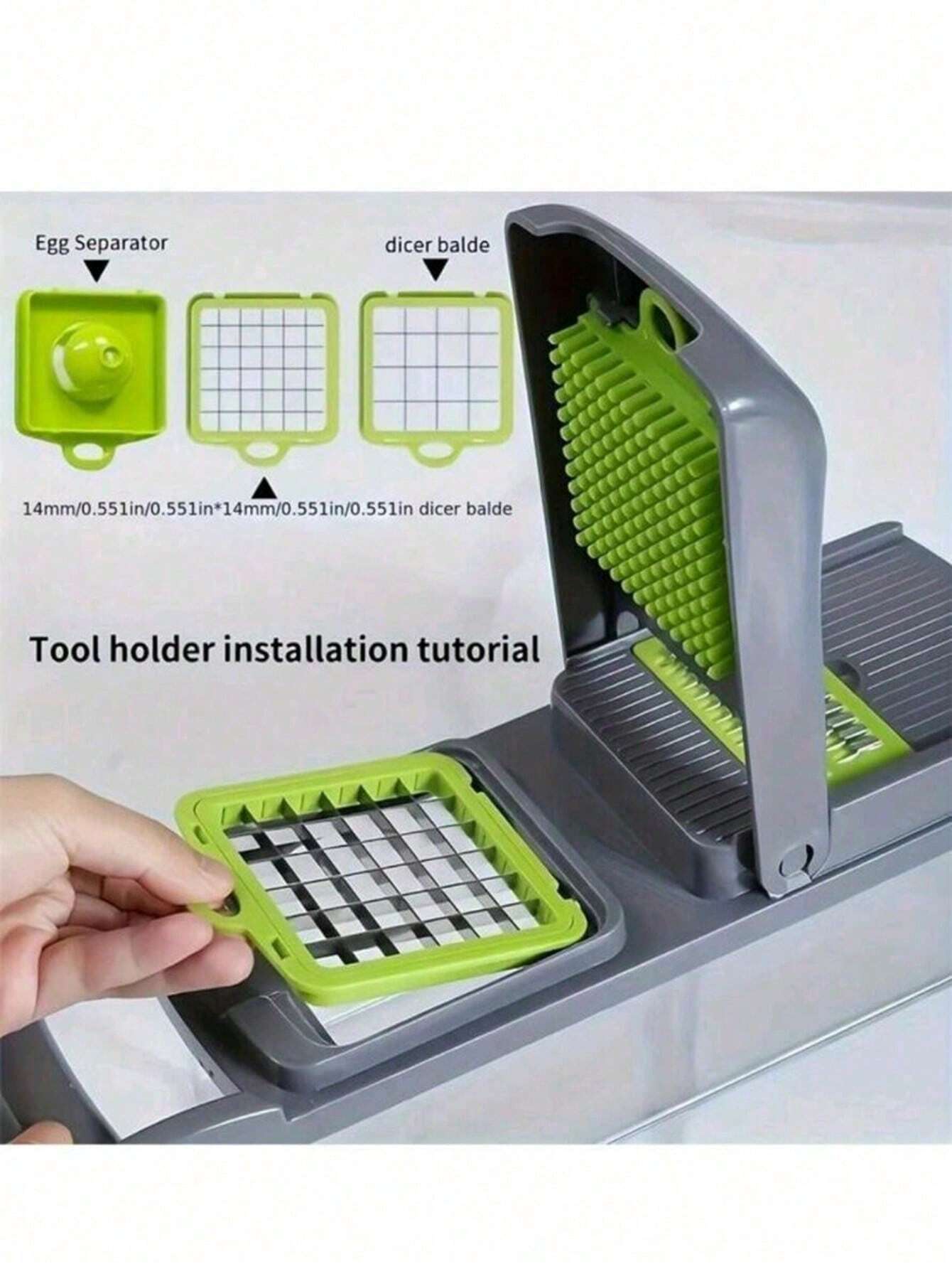 16Pcs/Set, Vegetable Chopper, Multifunctional Fruit Slicer, Manual Food Grater, Vegetable Slicer, Cutter with Container, Onion Mincer Chopper, Household Potato Shredder, Kitchen Stuff, Kitchen Gadgets, Dorm Essentials