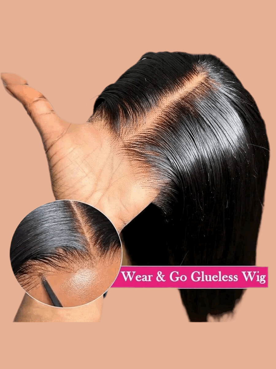 40 50 Inch 250% Density Put on and Go Glueless Wigs 13X4 13X6 HD Transparent Bone Straight Lace Front Wigs Human Hair Pre Plucked Pre Cut All Ready Glueless Ear to Ear Lace Front Wigs Human Hair for Women Wear and Go Glueless Wig for Beginner Human Afford