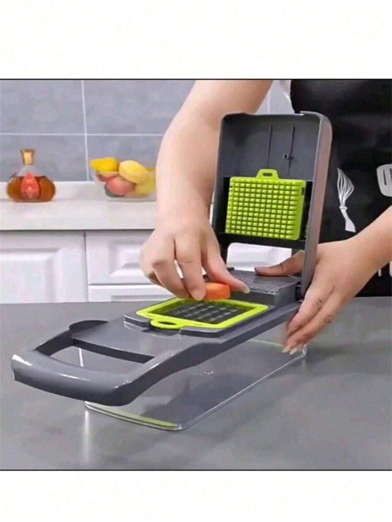 16Pcs/Set, Vegetable Chopper, Multifunctional Fruit Slicer, Manual Food Grater, Vegetable Slicer, Cutter with Container, Onion Mincer Chopper, Household Potato Shredder, Kitchen Stuff, Kitchen Gadgets, Dorm Essentials