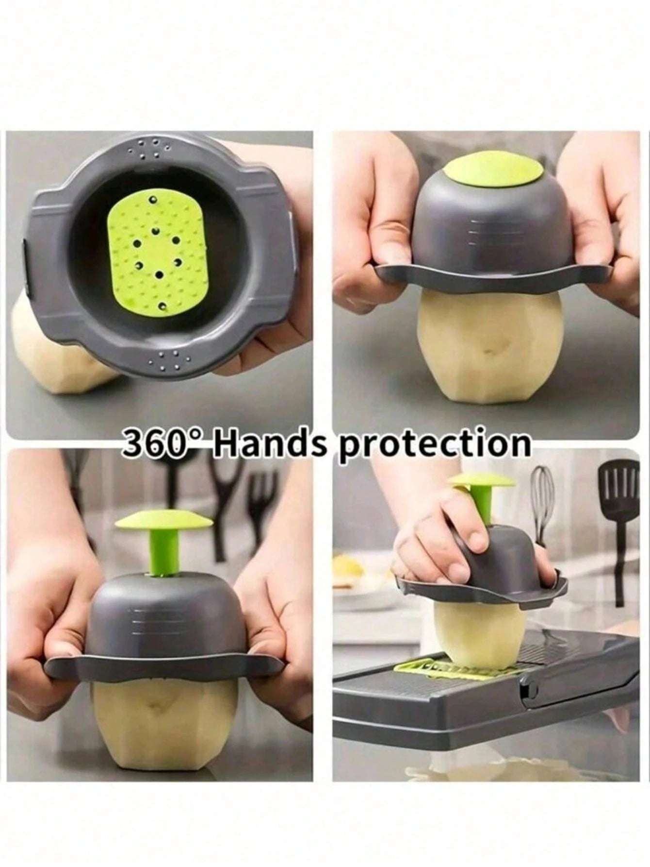 16Pcs/Set, Vegetable Chopper, Multifunctional Fruit Slicer, Manual Food Grater, Vegetable Slicer, Cutter with Container, Onion Mincer Chopper, Household Potato Shredder, Kitchen Stuff, Kitchen Gadgets, Dorm Essentials