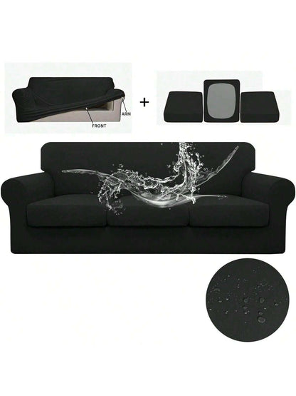 1Set Milk Silk Stretch Dustproof & Anti-Scratch Sofa & Seat Cushion Cover