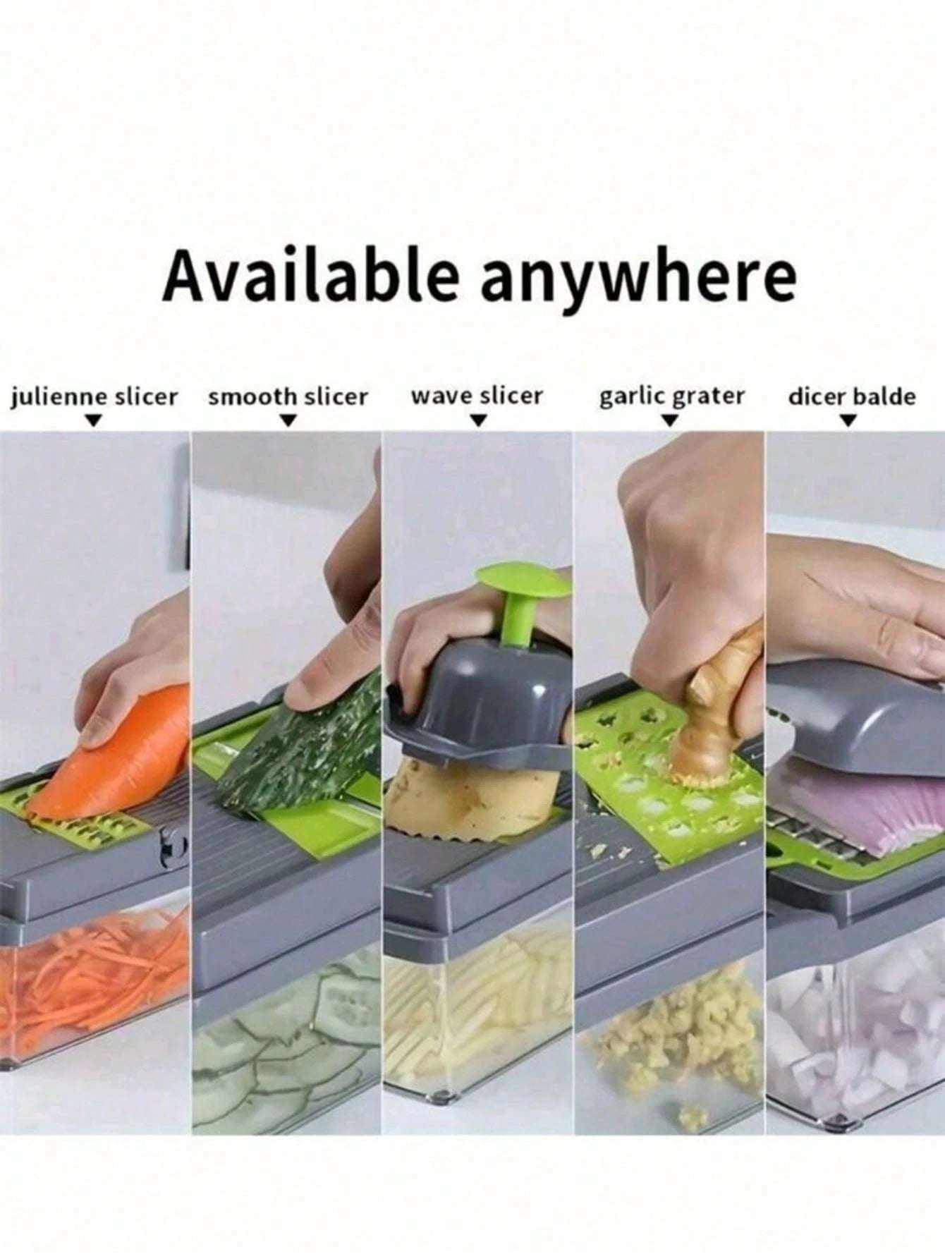 16Pcs/Set, Vegetable Chopper, Multifunctional Fruit Slicer, Manual Food Grater, Vegetable Slicer, Cutter with Container, Onion Mincer Chopper, Household Potato Shredder, Kitchen Stuff, Kitchen Gadgets, Dorm Essentials